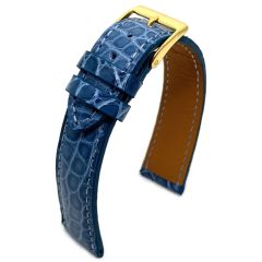 Alligator Flanke shiny M bleu